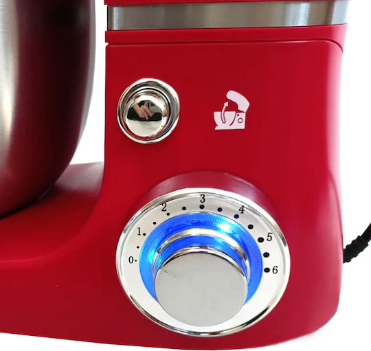 Küchenmaschine 1600W mit Rostfreiem Schüssel 5,5l Rote