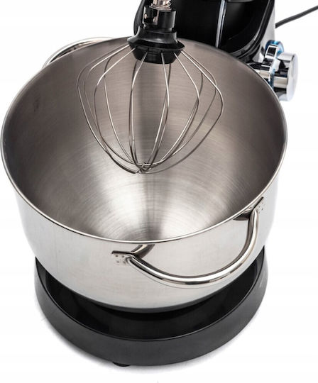 Küchenmaschine 1900W mit Rostfreiem Schüssel 5,5lt Schwarz