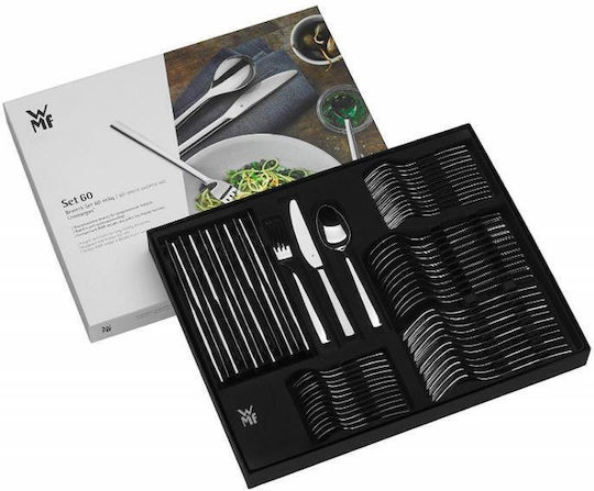 WMF 60-Piece Stainless Steel 18/10 Silver Cutlery Set Philadeplhia