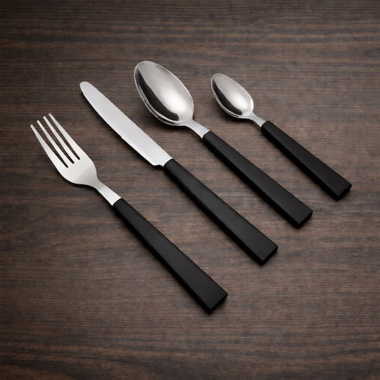 Homely Set De Tacâmuri Din Oțel Inoxidabil Cu Mâner Negru 18/0