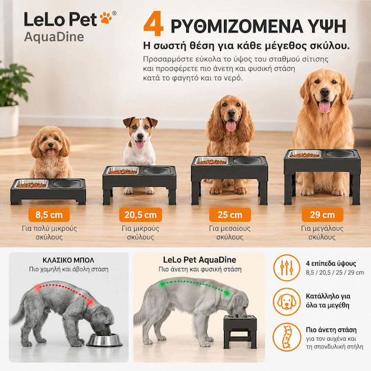 Lelo Pet Stainless Steel Food & Water Bowl for Dog