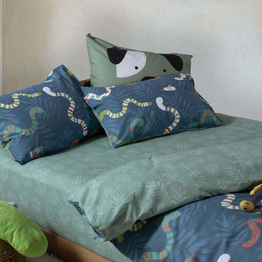 Nef-Nef Homeware Сет Единични С Ластик Памучни Warms Petrol 100x232cm 3бр