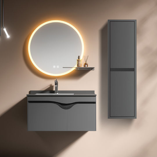 Martin Diva Wall Hung Cabinet Bathroom Column Cabinet L35xD30xH130cm Gray