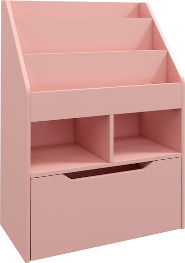 Βιβλιοθήκη Δαπέδου Ξύλινη Ροζ 60x29.9x90cm