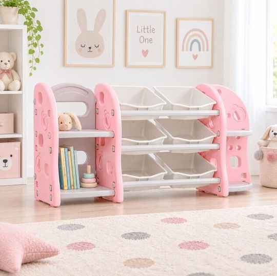 Kinder Bücherregal Kunststoff Rosa 150x34x66cm