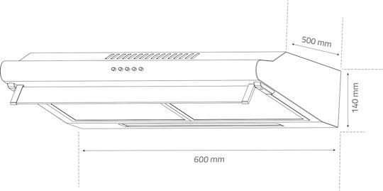 Albatros H20A ECO+ Standard Hotă 60cm Albă