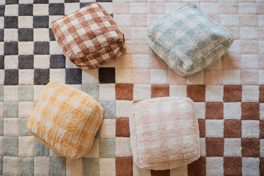 Fotolii Puf Bolster Impermeabil Vichy Ecru 40x40x20cm