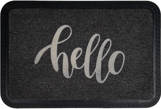 Sidirela Fußmatte Teppich mit rutschfester Unterlage Hello Gray 40x60cm