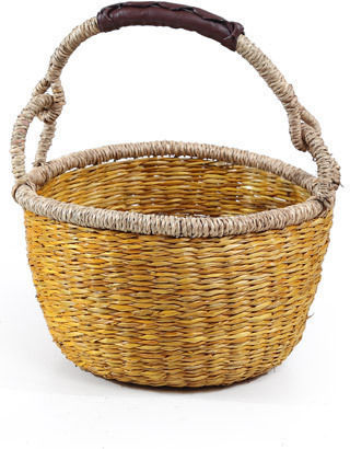 Soulworks Terra Декоративна кошница Слама с дръжки Жълт 25x25x16бр