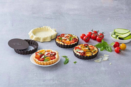 Pyrex Asimetria Форма за сладкарство за тарталетки от алуминий с отделяща се основа 10x10cm 4pcs