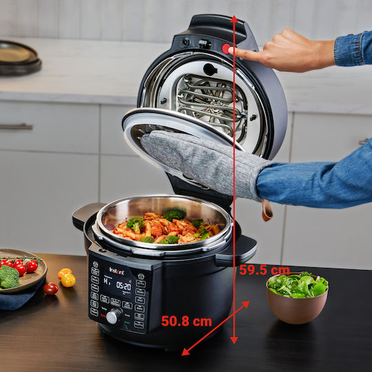 Instant Pot Duo Crisp Ultimate Lid Мултикукър 1500W с Капацитет 7лт Черен