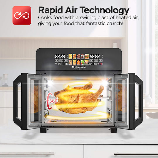 Turbotronic Πολυμάγειρας 2600W με Χωρητικότητα 23lt Μαύρος