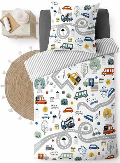 Douceur d'Intérieur Kinderbettbezüge Set Weiß Auto-Design