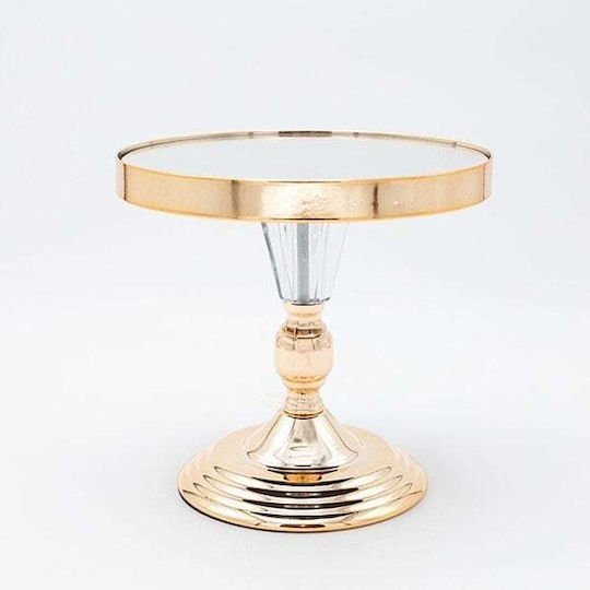 Metallic Round Decorative Tray with Mirror 20x20x20cm