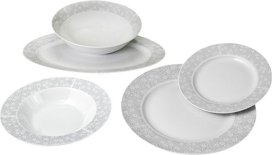 Ankor Flowers Brown Porcelain Dinnerware Set 20pcs