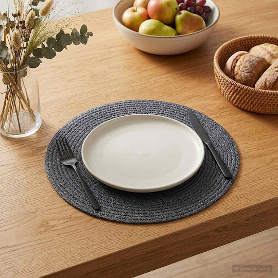 vidaXL Wicker Placemats Grey 30x30cm 6 Pieces