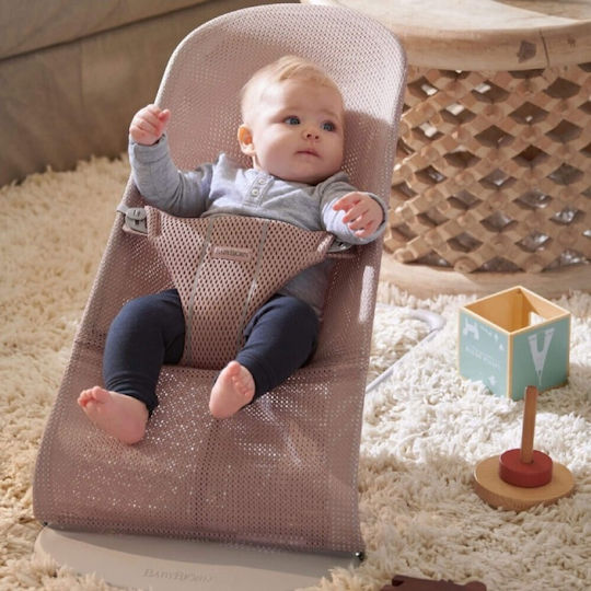 BabyBjorn Ръчен Релакс Бебе Balance Soft Mesh Dusty Pink Mesh за Дете до 13кг