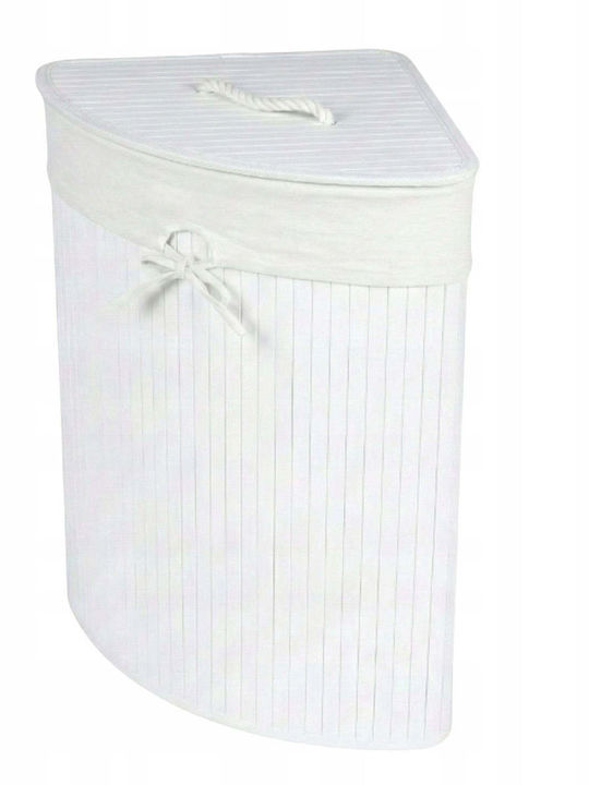 Springos Кошница за пране Bamboo 60л с Капак 35x35x35см Бяла