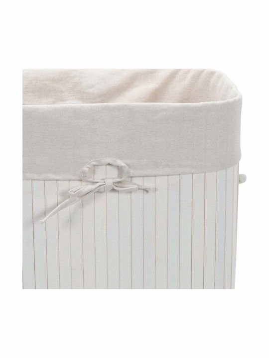 Songmics Laundry Basket Bamboo 72lt with Cap White