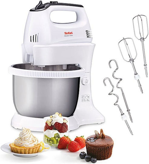 Tefal Μίξερ με Inox Κάδο 3.5lt Λευκό 300W