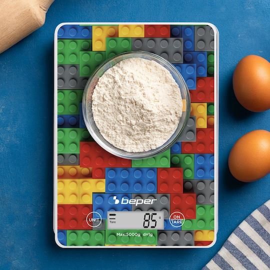 Beper Digitale Küchenwaage bis 5kg Mehrfarbige