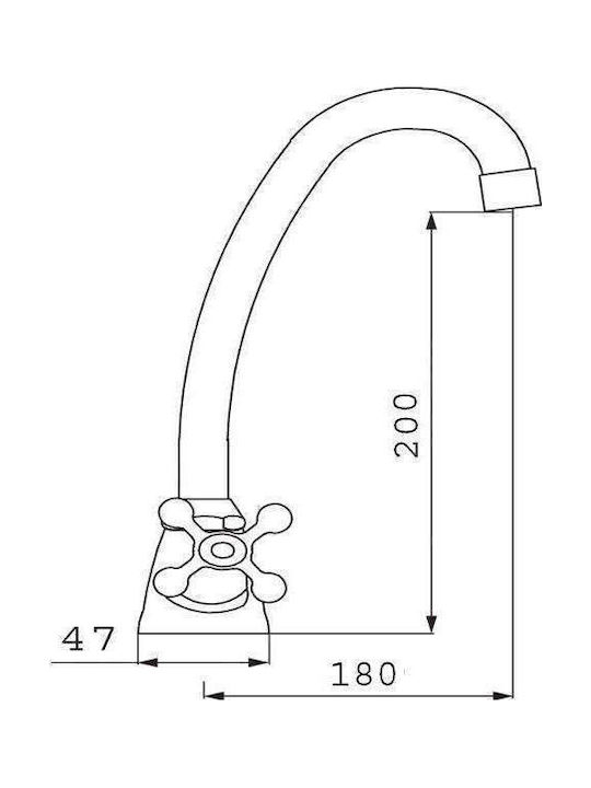Ferro Mixing Sink Faucet Retro Silver