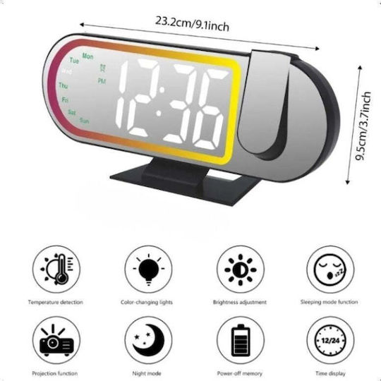 Rolinger Digital Tischuhr LED mit Wecker JG-07154