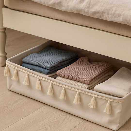 Jabadabado Fabric Under Bed Storage Basket Beige