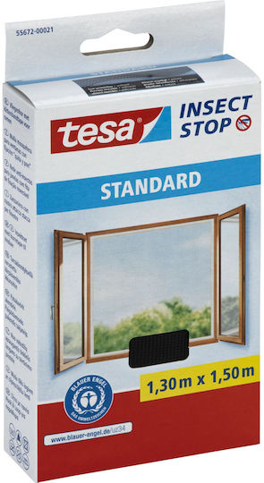 Tesa Cutcase Standard Window Mosquito Net with Velcro Permanent Inox Gray 130x150cm