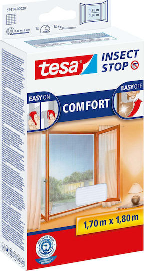 Tesa Moskitonetz Fenster mit Klebeband Dauerhaft Weiße 180x170cm