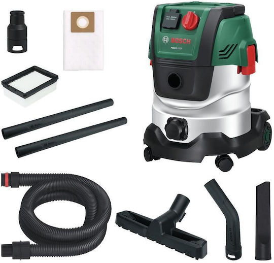 Bosch PAS20-220P Σκούπα Υγρών / Στερεών 1200W με Πλαστικό Κάδο 20lt Πράσινη