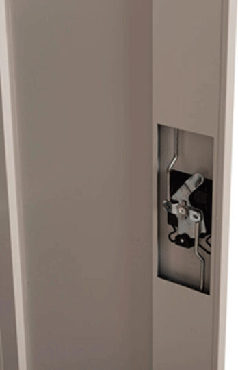 Zweiflügeliger Schrank Metallisch Verzinkt mit Trennwand & 3 Regale 90x40x180cm