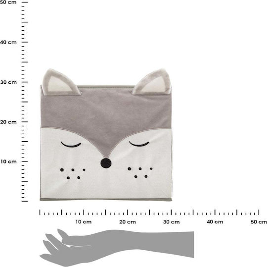 Atmosphera Kinder Aufbewahrungskorb aus Stoff Fox Gray 29x29x29cm 1Stück