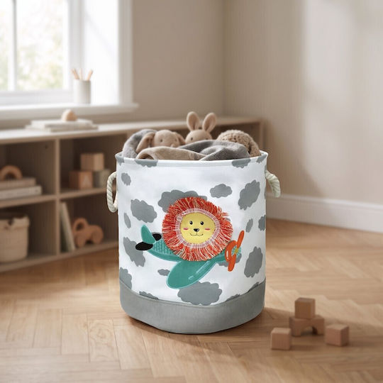 Moni Moni Kinder Stoff-Aufbewahrungskorb Grau 36x38cm