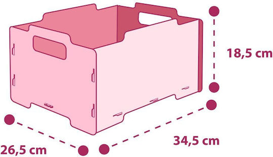 Ango Kinder-Spielzeugkiste Aus Holz Rosa 26,5x34,5x18,5cm 2Stücke