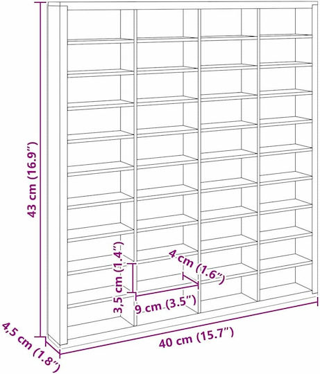 vidaXL Decorativ de Perete din Lemn 43x4.5x40cm 1pcs