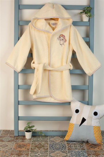 Dimcol Hooded Baby Bathrobe Angel White