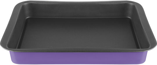 Pal Colors Aluminum Rectangular Baking Pan with Non-stick Coating Purple 30x35cm