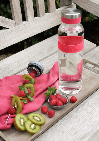 Boddels Sund Flasche Wasser Glas mit Schraubverschluss Rot