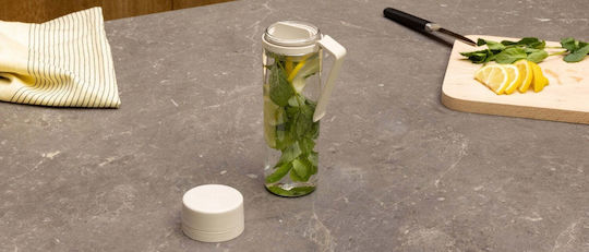Brabantia Brabantia Wasserflasche Glas mit Schraubdeckel Beige 500ml