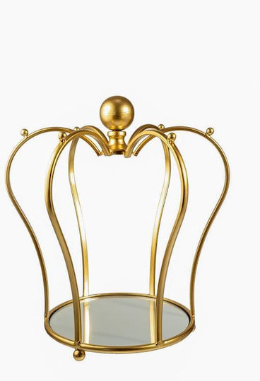 Coronă Metalică Aurie Oglindă 23,5x20,5x27cm