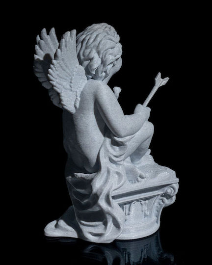 3D Art Shop Decorative Space Classic Cupid made of Plastic Grey Marble 7.5x11x17cm 1pcs