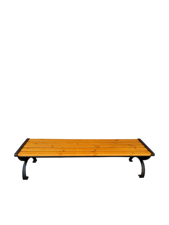 Outdoor Metal Brown Bench 152x40x38cm
