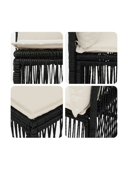 Three-Seater Outdoor Rattan Sofa with Cushions 62x62x70cm