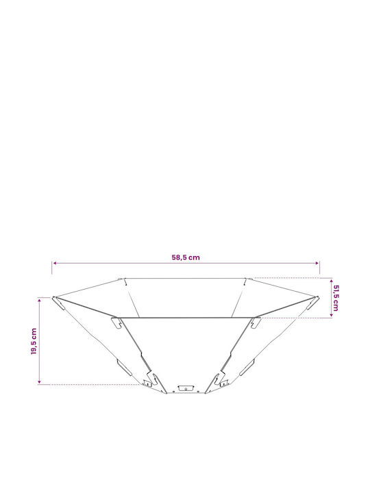 vidaXL Feuerstelle Draußen Metallisch Grau 58.5x51.5x19.5cm