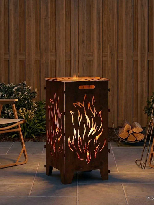 vidaXL Feuerstelle Für Draußen Metallisch 47x38x75cm