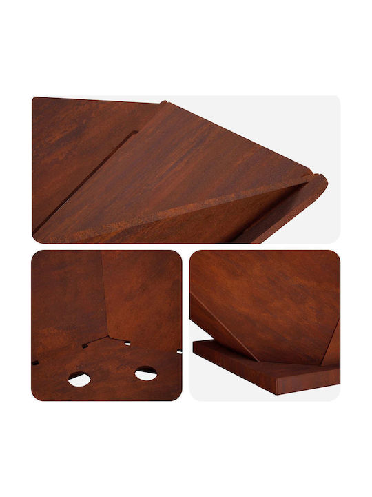vidaXL Șemineu de Exterior Metalic 70.5x70.5x21.5cm