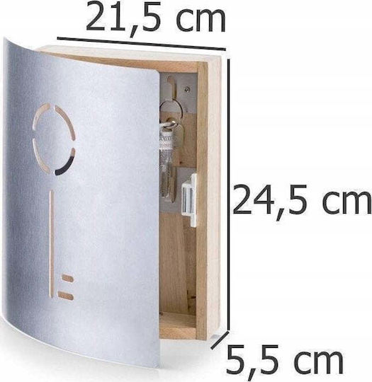 Zeller Wall Key Holder Metallic 21.5x5.5x24.5cm