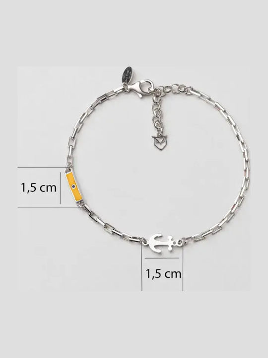 SteweHome Men's Bracelet with Anchor Design in Silver