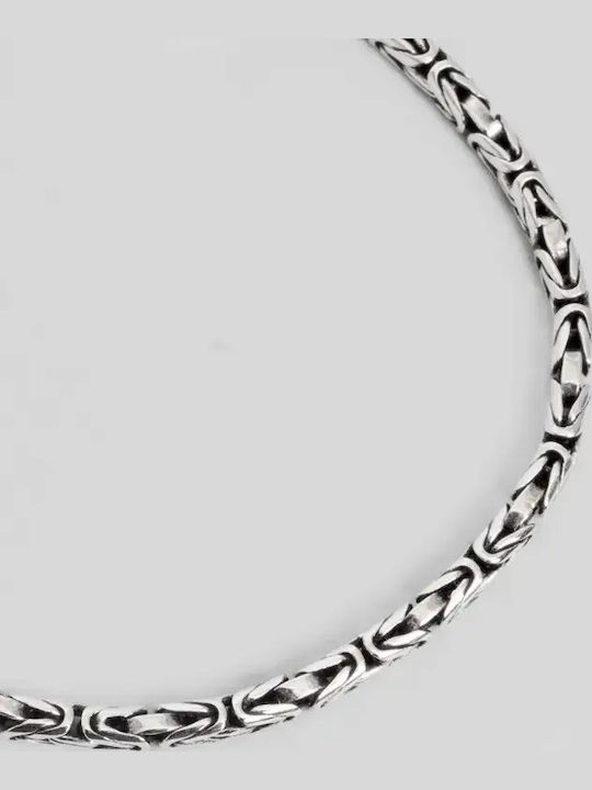 SteweHome Men's Silver Chain Bracelet with Zircon 18cm